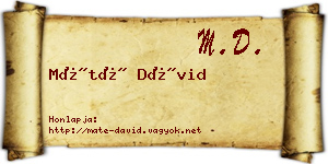 Máté Dávid névjegykártya