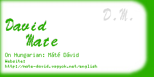 david mate business card