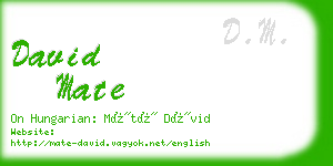 david mate business card